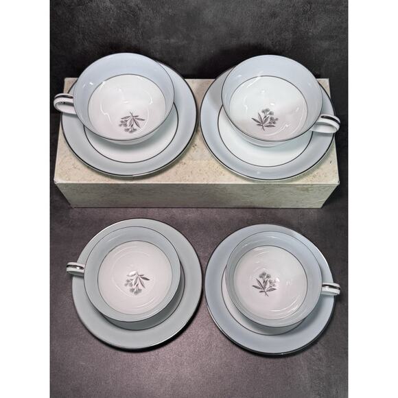 Noritake Mavis Tea Cup and Saucer Set of 4 - Picture 1 of 7